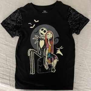 Disney Nightmare Before Christmas Sequin Sleeve Tshirt • 6/6X
